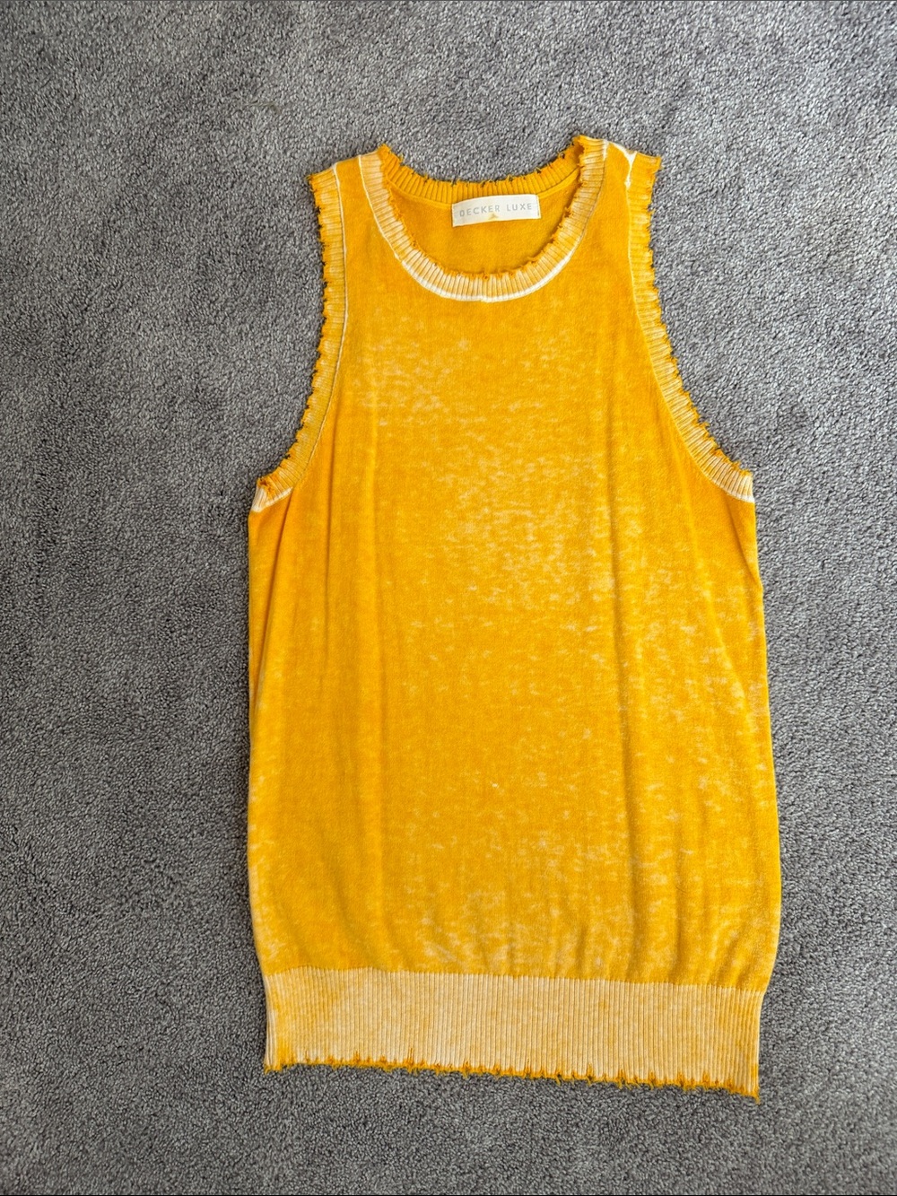 Decker Luxe - Sunny Yellow Effect Sleeveless Tank